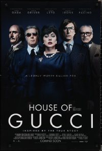 1z1244 HOUSE OF GUCCI int'l advance DS 1sh 2021 Lady Gaga, Al Pacino, Driver, Irons. Leto!