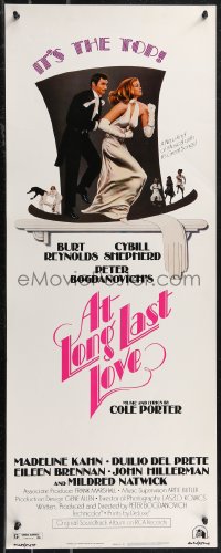 1z0927 AT LONG LAST LOVE insert 1975 Burt Reynolds & Cybill Shepherd in giant top hat!