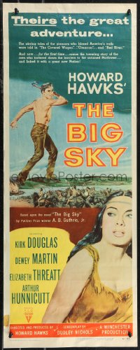 1z0933 BIG SKY insert 1952 Kirk Douglas in Howard Hawks' mighty adventure of the Great Northwest!