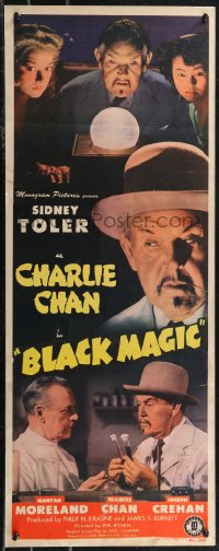 1z0942 CHARLIE CHAN IN BLACK MAGIC insert 1944 images of Sidney Toler in the title role, ultra rare!