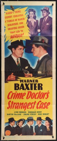 1z0948 CRIME DOCTOR'S STRANGEST CASE insert 1943 Warner Baxter, radio's greatest crime expert!