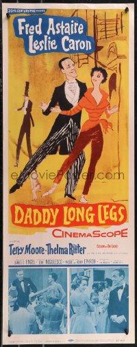 1z0950 DADDY LONG LEGS insert 1955 Jean Negulesco, art of Fred Astaire dancing with Leslie Caron!