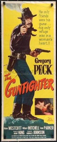 1z0983 GUNFIGHTER insert 1950 full-length Gregory Peck's only friends were his guns, ultra rare!