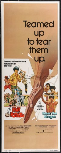 1z0986 HOT POTATO/ENTER THE DRAGON insert 1976 Bruce Lee & Jim Kelly are teamed up to tear them up!