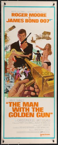 1z1016 MAN WITH THE GOLDEN GUN East Hemi insert 1974 Roger Moore as James Bond by Robert McGinnis