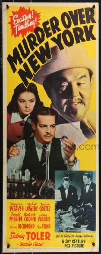 1z1020 MURDER OVER NEW YORK insert 1940 Sidney Toler as Charlie Chan, sexiest Joan Valerie!