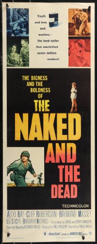 1z1024 NAKED & THE DEAD insert 1958 from Norman Mailer's novel, Aldo Ray in World War II!