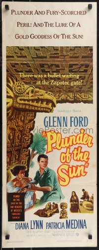 1z1035 PLUNDER OF THE SUN insert 1953 Glenn Ford, Diana Lynn, plunder and fury-scorched peril!