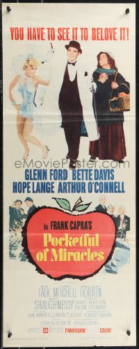 1z1036 POCKETFUL OF MIRACLES insert 1962 Frank Capra, artwork of Glenn Ford, Bette Davis & more!