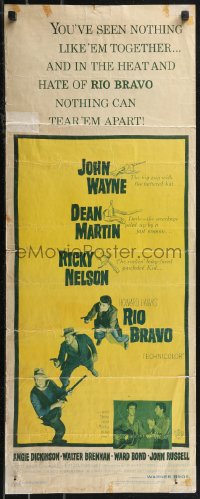 1z1050 RIO BRAVO insert 1959 John Wayne, Ricky Nelson, Dean Martin, Walter Brennan, Howard Hawks
