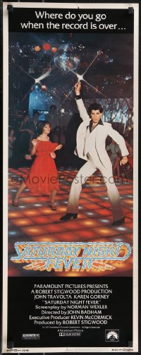 1z1058 SATURDAY NIGHT FEVER insert 1977 best image of disco dancer Travolta & Karen Lynn Gorney