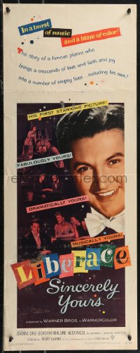 1z1064 SINCERELY YOURS insert 1955 famous pianist Liberace brings a crescendo of love to empty lives!