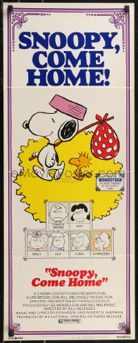 1z1066 SNOOPY COME HOME insert 1972 Peanuts, Charlie Brown, great Schulz art of Snoopy & Woodstock!