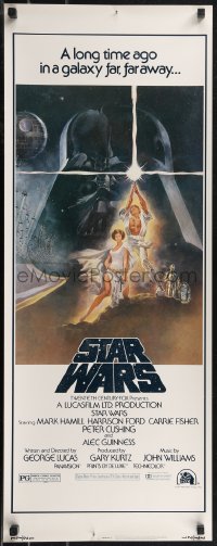 1z1070 STAR WARS insert 1977 George Lucas classic, iconic Tom Jung art of Vader over Luke & Leia!