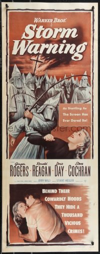 1z1072 STORM WARNING insert 1951 art of Ginger Rogers, Ronald Reagan & The Ku Klux Klan!