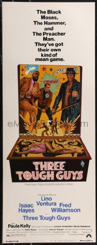 1z1077 THREE TOUGH GUYS insert 1974 Isaac Hayes & Fred Williamson got their own mean game, Moll art!