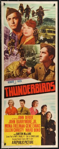 1z1078 THUNDERBIRDS insert 1952 John Derek, John Barrymore, World War II National Guard!