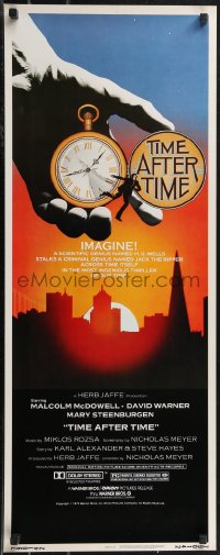 1z1080 TIME AFTER TIME insert 1979 Malcolm McDowell as H.G. Wells, David Warner as Jack the Ripper!