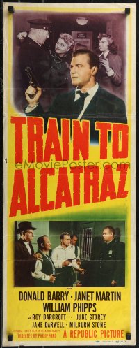 1z1083 TRAIN TO ALCATRAZ insert 1948 Don Red Barry, Janet Martin, Roy Barcroft, most famous prison!