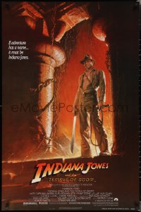 1z1255 INDIANA JONES & THE TEMPLE OF DOOM 1sh 1984 Harrison Ford, Kate Capshaw, Wolfe NSS style!
