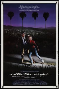 1z1259 INTO THE NIGHT 1sh 1985 cool image of Jeff Goldblum & Michelle Pfeiffer on the run!