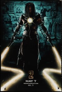 1z1262 IRON MAN 2 teaser DS 1sh 2010 Marvel, Jon Favreau, great image of Mickey Rourke as Ivan Vanko!