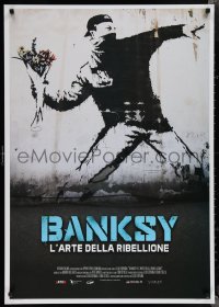 1z0539 BANKSY & THE RISE OF OUTLAW ART Italian 1sh 2020 art of rioter 'throwing' flowers!