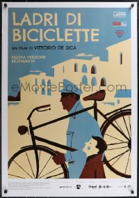 1z0540 BICYCLE THIEF Italian 1sh R2019 Vittorio De Sica's classic Ladri di biciclette, wonderful art!
