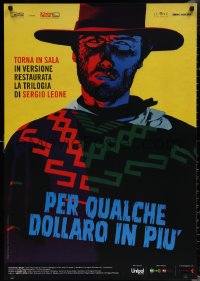 1z0544 FOR A FEW DOLLARS MORE Italian 1sh R2014 Leone, Papuzza cowboy western art of Eastwood!