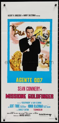 1z0589 GOLDFINGER Italian locandina R1970s different art of Sean Connery as James Bond 007!