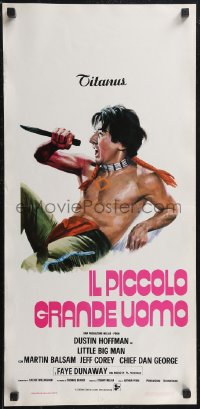 1z0592 LITTLE BIG MAN Italian locandina 1971 great wacky artwork of Dustin Hoffman, Arthur Penn!
