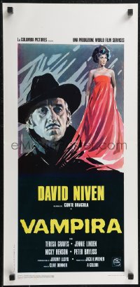 1z0594 OLD DRACULA Italian locandina 1975 Vampira, cool artwork of David Niven as the Count!