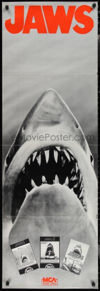 1z0069 JAWS/JAWS 2/JAWS 3-D 18x54 video poster 1980s great shark images with classic poster art!