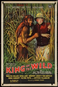 1z1281 KING OF THE WILD chapter 4 1sh 1931 art of half-man half-ape in jungle, serial!