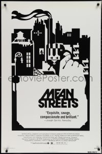 1z1316 MEAN STREETS 1sh 1973 Scorsese, Robert De Niro, Keitel, alternate black & white artwork!