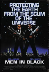 1z1317 MEN IN BLACK 1sh 1997 Will Smith & Tommy Lee Jones protecting the Earth!