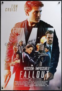 1z1325 MISSION: IMPOSSIBLE FALLOUT advance DS 1sh 2018 Tom Cruise with gun & montage of top cast!