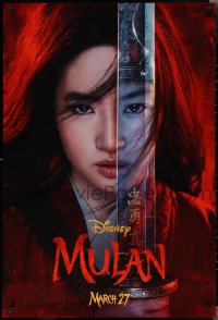 1z1331 MULAN teaser DS 1sh 2020 Walt Disney live action remake, Yifei Liu in the title role w/sword!