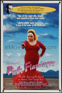1z1356 PINK FLAMINGOS 1sh R1997 Divine, Mink Stole, John Waters, proud to recycle their trash!