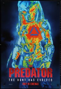 1z1359 PREDATOR style B int'l teaser DS 1sh 2018 great image of the alien as seen in thermal-vision!