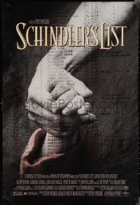 1z1396 SCHINDLER'S LIST DS 1sh 1993 Steven Spielberg World War II classic, Best Picture!
