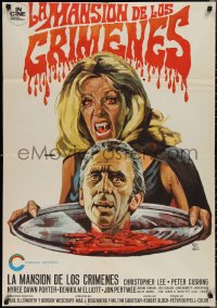 1z0415 HOUSE THAT DRIPPED BLOOD Spanish 1971 Christopher Lee, different Montalban art, rare!