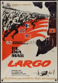 1z0417 LONGEST DAY Spanish 1962 Zanuck's World War II D-Day movie with 42 international stars, Mac!