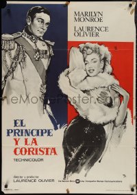 1z0423 PRINCE & THE SHOWGIRL Spanish R1973 different MCP art of Marilyn Monroe & Laurence Olivier!