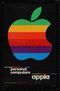 1z0011 APPLE 23x35 advertising poster 1980 Rob Janoff art of the multicolored apple logo!