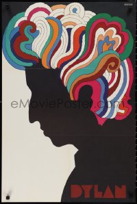 1z0054 DYLAN 22x33 music poster 1967 colorful silhouette art of Bob by Milton Glaser!