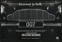 1z0264 LIVING DAYLIGHTS 12x18 special poster 1986 great image of classic Aston Martin car grill!