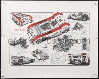1z0265 LOLA T260 16x20 special poster 1971 really cool cutaway sketches of classic race car!