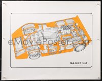 1z0269 MCLAREN M8A 16x20 special poster 1970s Mati Palk cutaway art of the racer in papaya orange!
