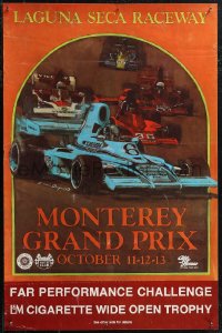 1z0270 MONTEREY GRAND PRIX 2-sided 17x26 special poster 1974 cool art of races cars on track!
